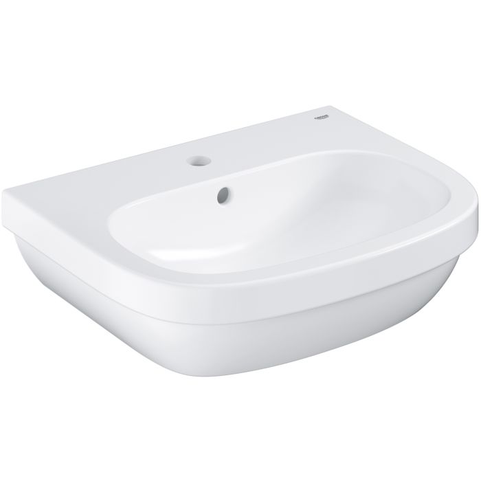 Grohe Euro Keramik Waschtisch 39336000 55cm, alpinweiß, 1 Hahnloch mit ...