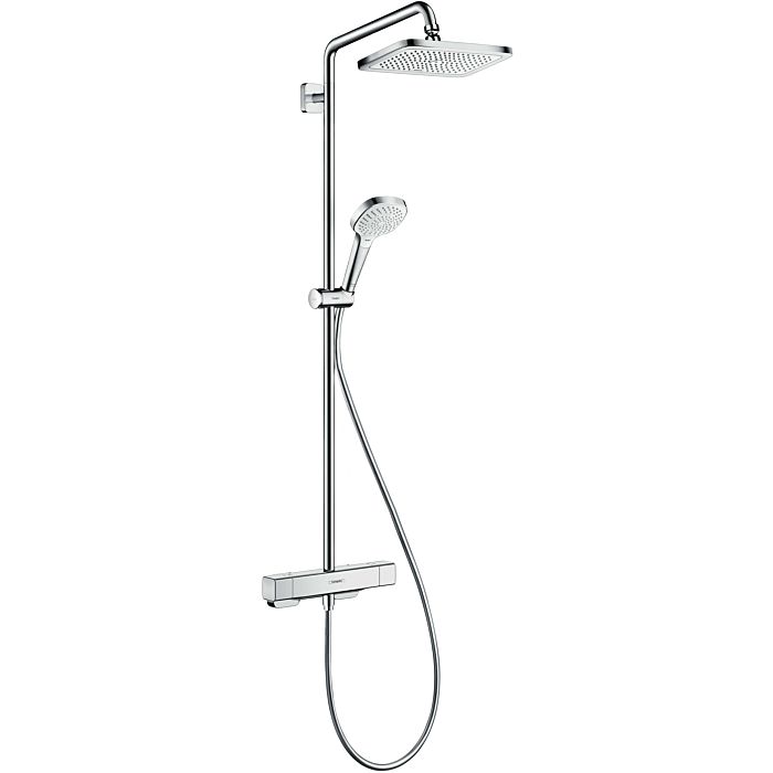 Omleiden Nutteloos zingen hansgrohe Croma E Showerpipe 27630000 chrome, 1jet with thermostatic shower  mixer