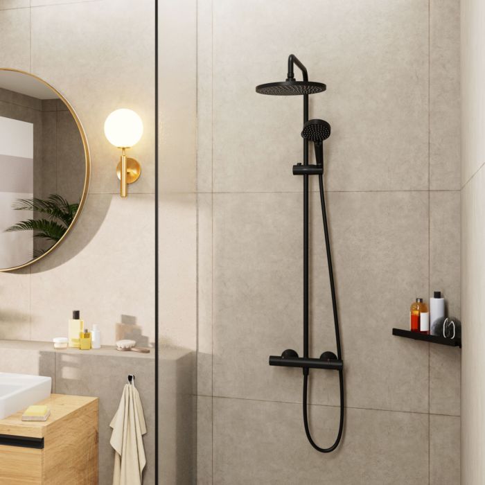 hansgrohe Vernis Blend 240 1jet showerpipe 26428670 with thermostat ...