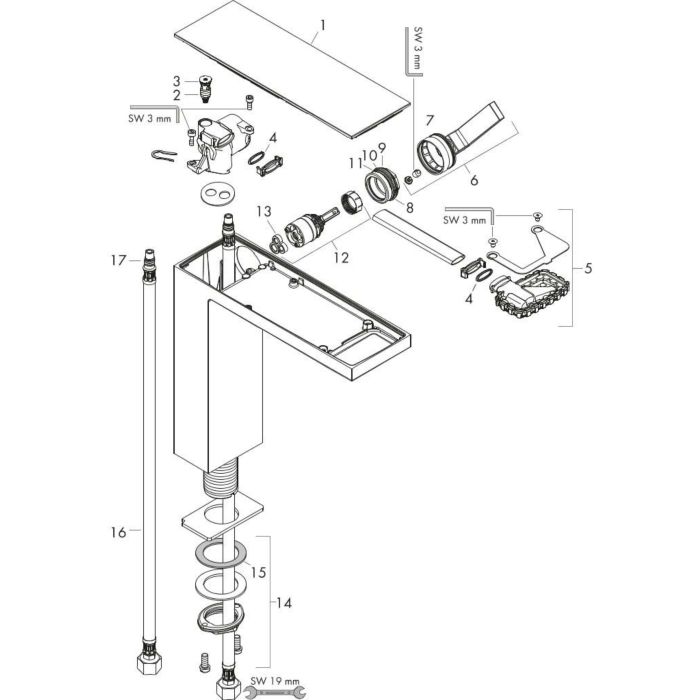 hansgrohe Axor MyEdition Waschtischarmatur 47020000 Ausladung 196 