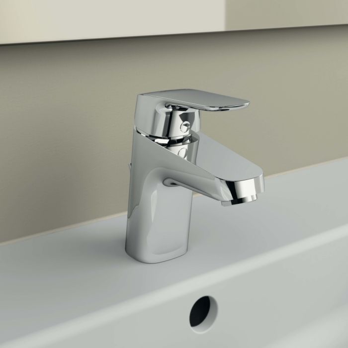 BSTIIU Badezimmer-Wasserhahn Chrom & Gold – 2 Griffe, 20,3 Cm Breit, Mit Metallablauf