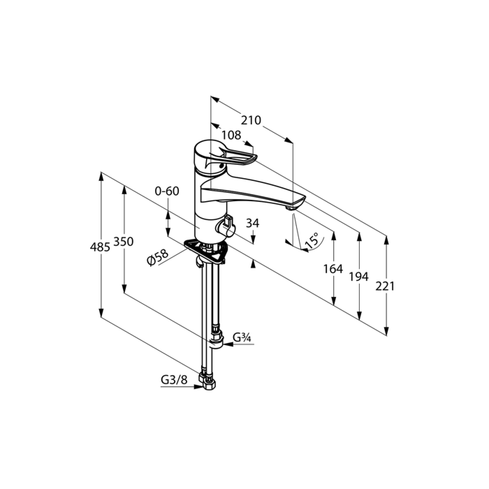 Kludi MX Spültisch Einhebelmischer Chrom - Für Drucklose Speicher