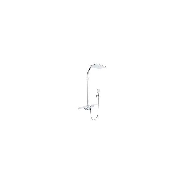 Kludi shower system 802009100 white / chrome, with overhead and hand