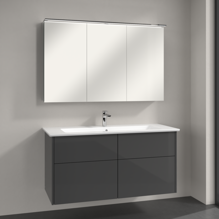 Badmobel Set 120cm Waschtisch Waschtischunterschrank Spiegelschrank