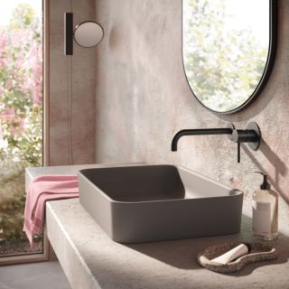 Herzbach Deep Black Fertigmontageset 23.203754.1.12 210 mm, schwarz matt, für Waschtisch-Unterputzarmatur