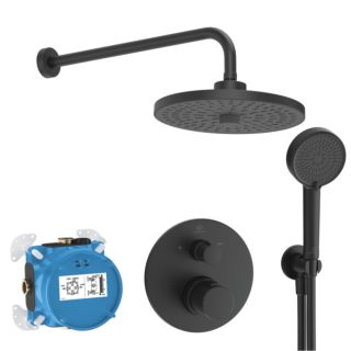 Ideal Standard Ceratherm T100 Armaturen-Set A7671XG Unterputz-Brausethermostat, silk black
