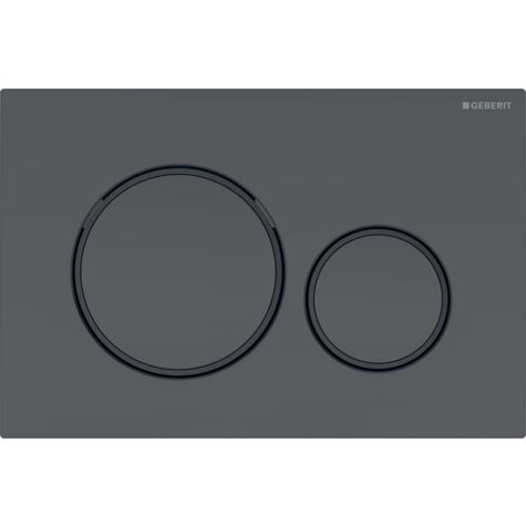 Geberit Sigma 20 Betätigungsplatte 115882161 Platte/Taste schwarz matt, Ring schwarz,  für 2-Mengen-Spülung, Kunststoff
