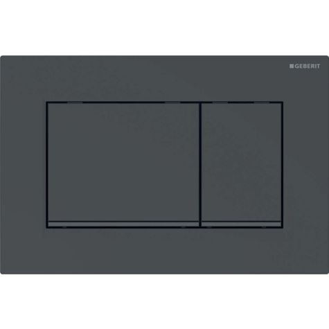 Geberit Sigma 30 Plaque de déclenchement 115883DW1 noir/noir mat,  pour rinçage double touche, plastique de haute qualité