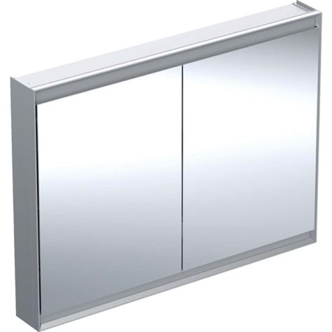 Geberit One mirror cabinet 505815001 120 x 90 x 15 cm, Anodised aluminium, with ComfortLight, 2 doors