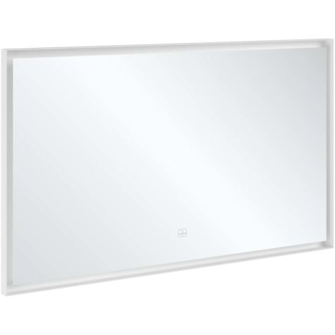 Villeroy und Boch Subway 3.0 Spiegel A4631300 Aluminiumrahmen, 130 x 75 x 4.75 cm,  weiß matt, Sensordimmer, Smarthome fähig