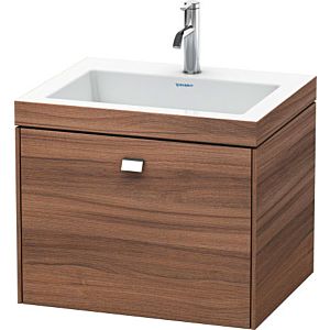 Duravit Brioso c-bonded Waschtisch mit Unterbau BR4600N1079 60x48, Nussbaum Natur/Chrom, o. Hahnl.