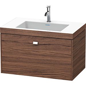 Duravit Brioso c-bonded vasque avec soubassement BR4601N1021 80x48, Noyer Foncé Décor / chrome, sans robinet