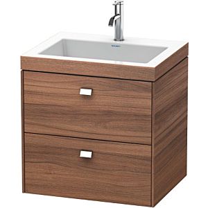 Duravit Brioso c-bonded Waschtisch mit Unterbau BR4605N1079 60x48, Nussbaum Natur/Chrom, o. Hahnl.