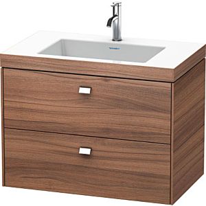 Duravit Brioso c-bonded washbasin with substructure BR4606N1079 80x48, Natural Walnut / chrome, without faucet.