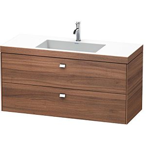Duravit Brioso c-bonded washbasin with substructure BR4608N1079 120x48, Natural Walnut / chrome, without faucet