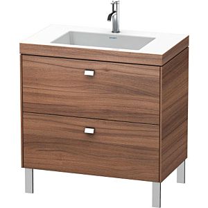Duravit Brioso c-bonded washbasin with substructure BR4701N1079 80x48, Natural Walnut / chrome, without faucet.