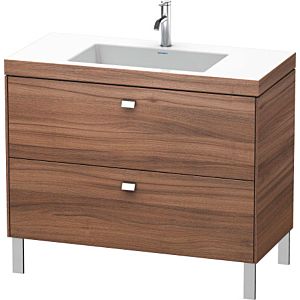 Duravit Brioso c-bonded vasque avec soubassement BR4702N1079 100x48, Noyer Naturel / chrome, sans robinet