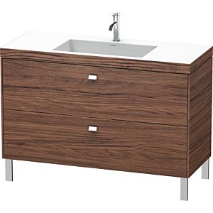 Duravit Brioso c-bonded vasque avec soubassement BR4703N1021 120x48, Noyer Foncé Décor / chrome, sans robinet