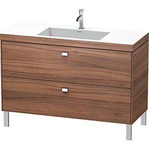 Duravit Brioso c-bonded washbasin with substructure BR4703N1079 120x48, Natural Walnut / chrome, no faucet.