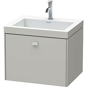Duravit Brioso c-bonded Waschtisch mit Unterbau BR4600O0707, 60x48cm, Betongrau Matt, 1 Hahnloch