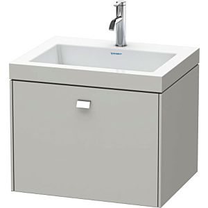 Duravit Brioso c-bonded Waschtisch mit Unterbau BR4600O1007, 60x48 cm, Betongrau/Chrom, 1 Hahnl.