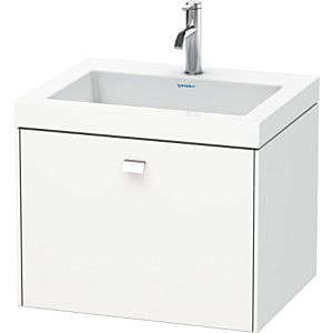 Duravit Brioso c-bonded Waschtisch mit Unterbau BR4600N1018, 60x48cm, Weiß Matt/Chrom, ohne Hahnl.