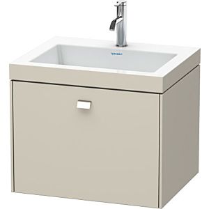 Duravit Brioso c-bonded Waschtisch mit Unterbau BR4600N1091, 60x48cm, Taupe/Chrom, ohne Hahnloch
