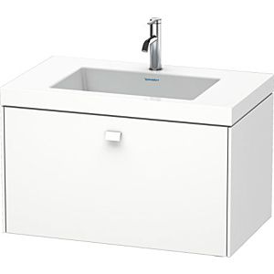 Duravit Brioso c-bonded vasque avec soubassement BR4601N1818, 80x48cm, Blanc Mat , sans trou pour robinetterie