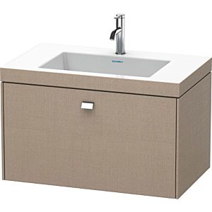 Duravit Brioso c-bonded vasque avec soubassement BR4601N1075, 80x48cm, Lin / chrome, sans trou pour robinetterie