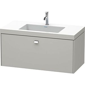 Duravit vasque Brioso c-bonded avec soubassement BR4602O1007, 100x48cm, gris béton / chrome, 2000 .