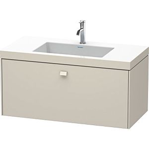 Duravit Brioso c-bonded washbasin with substructure BR4602N9191, 100x48cm, Taupe , without tap hole