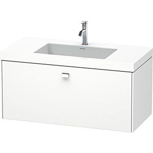 Duravit Brioso c-bonded Waschtisch mit Unterbau BR4602N1018, 100x48cm, Weiß Matt/Chrom, o. Hahnl.