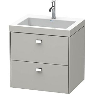 Duravit Brioso c-bonded Waschtisch mit Unterbau BR4605O1007, 60x48cm, Betongrau/Chrom, 1 Hahnloch