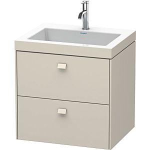 Duravit Brioso c-bonded Waschtisch mit Unterbau BR4605N9191, 60x48cm, Taupe, ohne Hahnloch