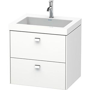 Duravit Brioso c-bonded Waschtisch mit Unterbau BR4605N1018, 60x48cm, Weiß Matt/Chrom, ohne Hahnl.