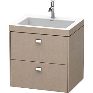 Duravit Brioso c-bonded Waschtisch mit Unterbau BR4605N1075, 60x48cm, Leinen/Chrom, ohne Hahnloch