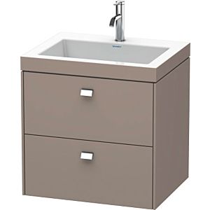Duravit Brioso c-bonded Waschtisch mit Unterbau BR4605N1043, 60x48cm, Basalt Matt/Chrom, o. Hahnl.