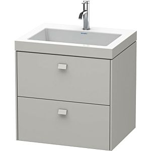 Duravit Brioso c-bonded Waschtisch mit Unterbau BR4605O0707, 60x48cm, Betongrau Matt, 1 Hahnloch