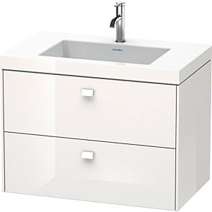 Duravit Brioso c-bonded Waschtisch mit Unterbau BR4606N2222, 80x48cm, Weiß Hochglanz, ohne Hahnl.