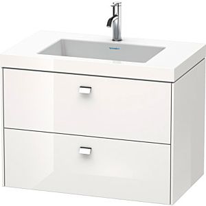 Duravit Brioso c-bonded vasque avec soubassement BR4606N1022, 80x48cm blanc brillant / chrome, sans robinet.