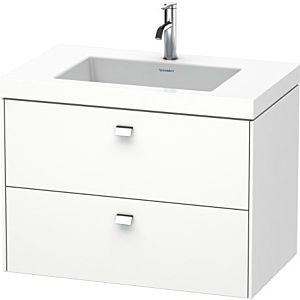 Duravit Brioso c-bonded vasque avec soubassement BR4606N1018, 80x48cm, Blanc Mat / chrome, sans robinet.