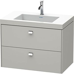 Duravit Brioso c-bonded vasque avec soubassement BR4606N1007, 80x48cm, gris béton / chrome, sans robinet.