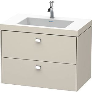 Duravit Brioso c-bonded Waschtisch mit Unterbau BR4606N1091, 80x48cm, Taupe/Chrom, ohne Hahnloch