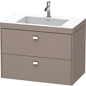 Duravit Brioso c-bonded washbasin with substructure BR4606N1043, 80x48cm, Basalt Matt / chrome, Basalt Matt .
