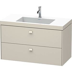 Duravit Brioso c-bonded Waschtisch mit Unterbau BR4607N9191, 100x48cm, Taupe, ohne Hahnloch