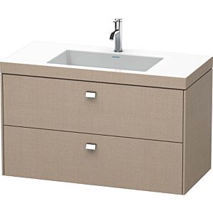 Duravit Brioso c-bonded washbasin with substructure BR4607N1075, 100x48cm, Linen / chrome, without tap hole