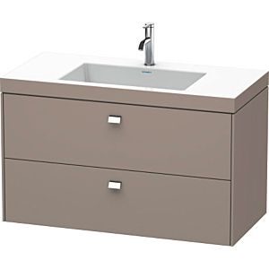 Duravit Brioso c-bonded washbasin with substructure BR4607N1043, 100x48cm Basalt Matt / chrome, without Basalt Matt .