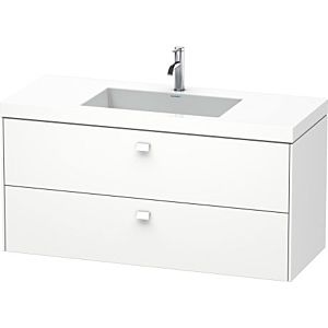Duravit Brioso c-bonded vasque avec soubassement BR4608N1818, 120x48cm, Blanc Mat , sans trou pour robinetterie