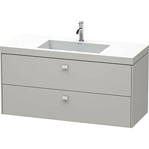 Duravit Brioso c-bonded washbasin with substructure BR4608N0707, 120x48cm, Concrete Gray Matt , without Concrete Gray Matt .