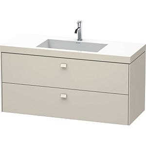 Duravit Brioso c-bonded Waschtisch mit Unterbau BR4608N9191, 120x48cm, Taupe, ohne Hahnloch